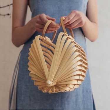 Vtg bamboo folding purse - Gem