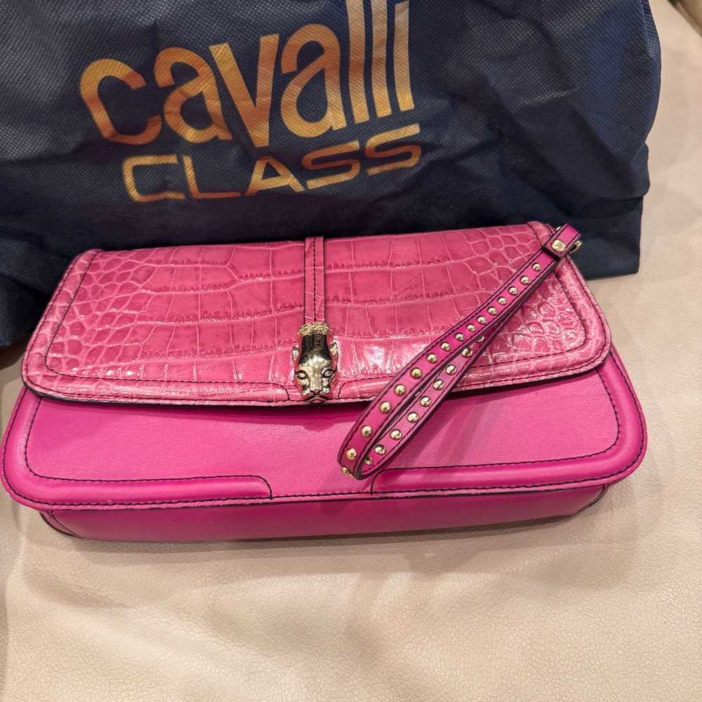 Authentic Roberto Cavalli leather pink crossbody … - image 10