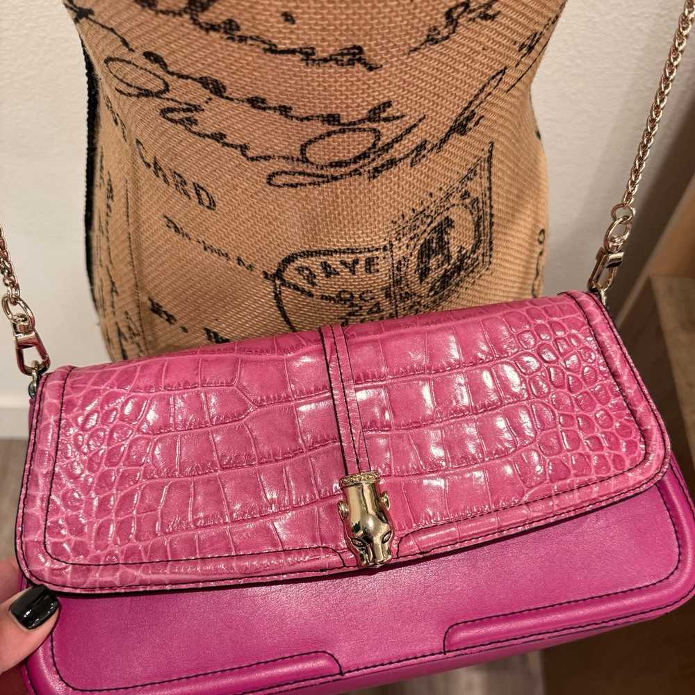 Authentic Roberto Cavalli leather pink crossbody … - image 3