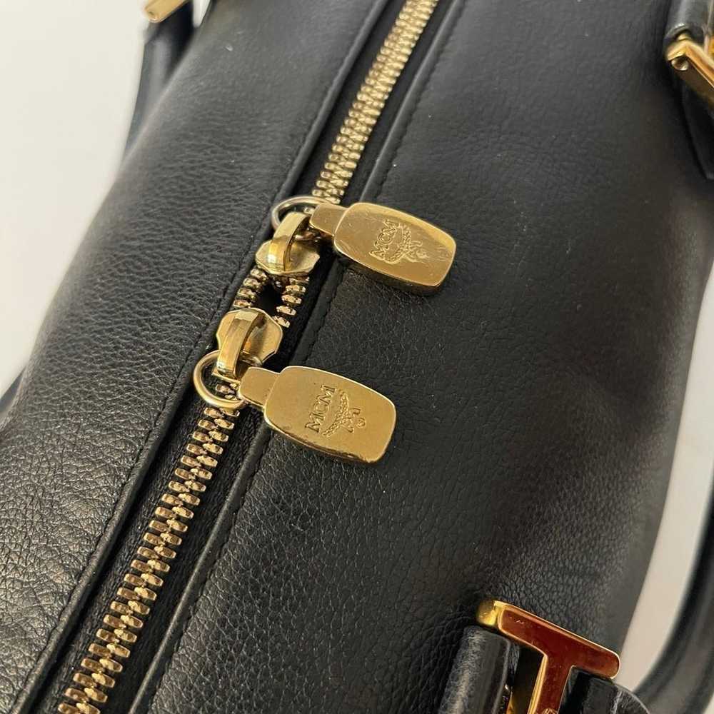 MCM Black Medium Leather Boston Handbag - image 12