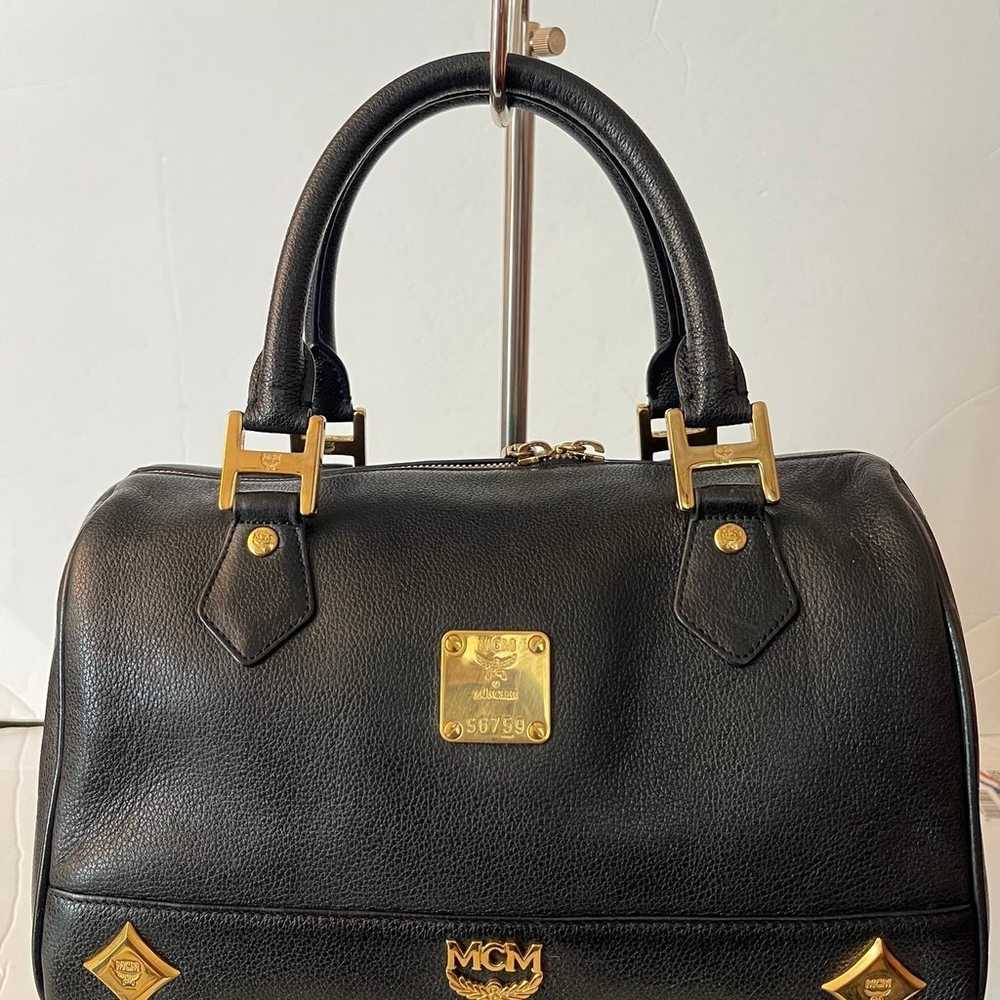 MCM Black Medium Leather Boston Handbag - image 1