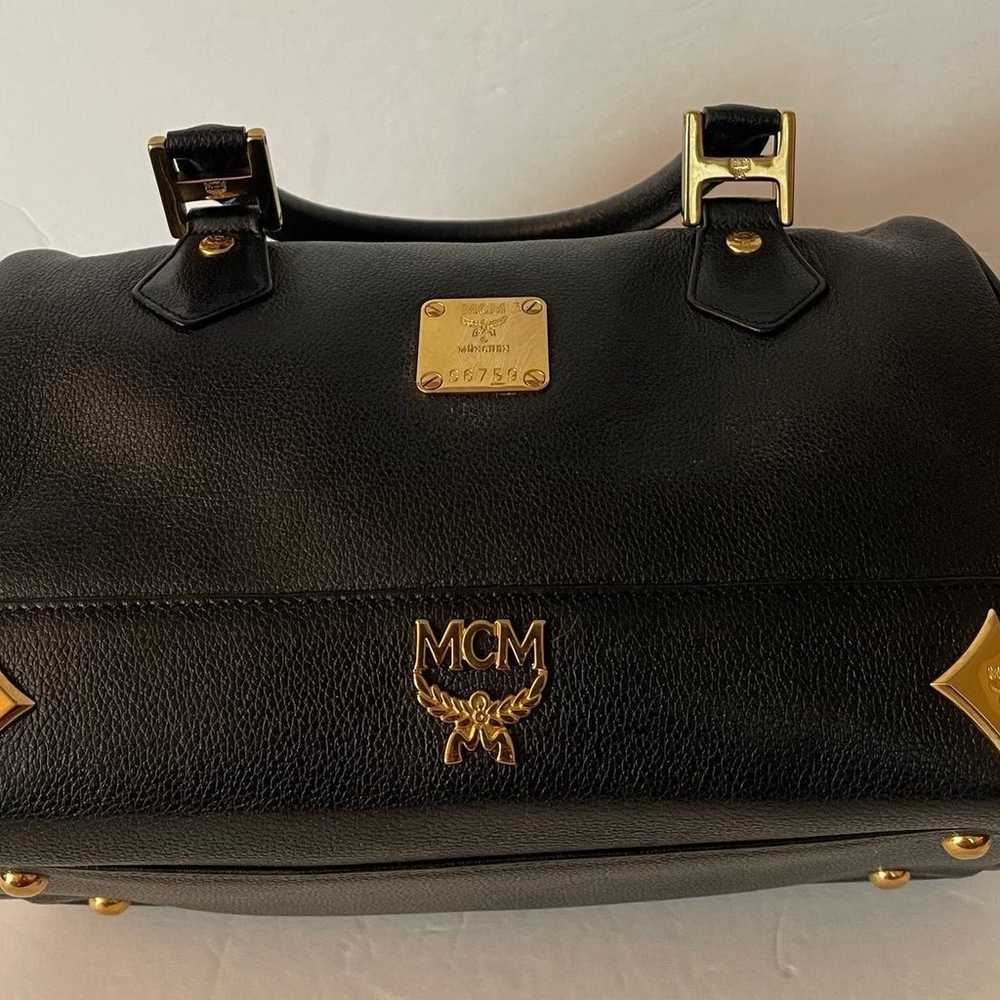 MCM Black Medium Leather Boston Handbag - image 4