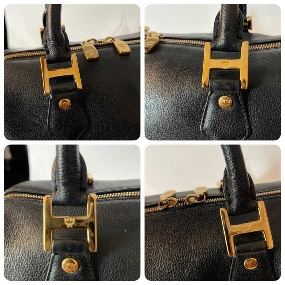 MCM Black Medium Leather Boston Handbag - image 9