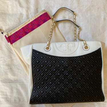 Tory Burch Quilted Fleming Tote with Dustbag - image 1