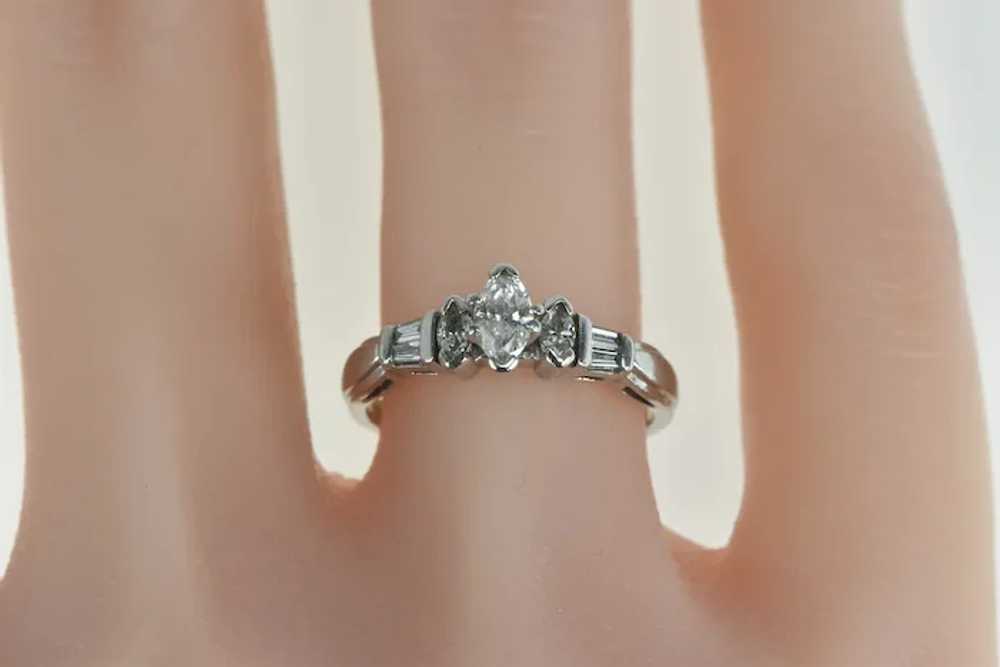 Platinum 0.50 Ctw Marquise Diamond Engagement Rin… - image 5