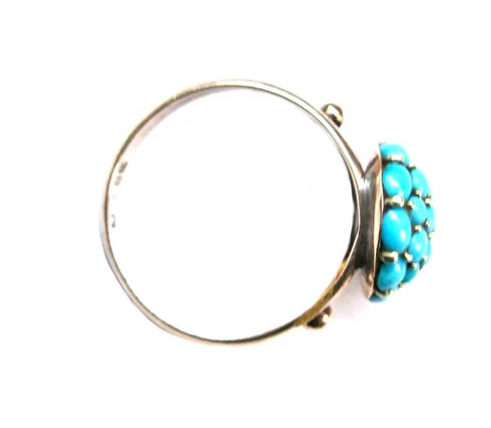 Rose Gold and Turquoise Vintage Ring - image 2