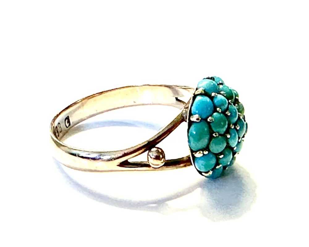 Rose Gold and Turquoise Vintage Ring - image 5