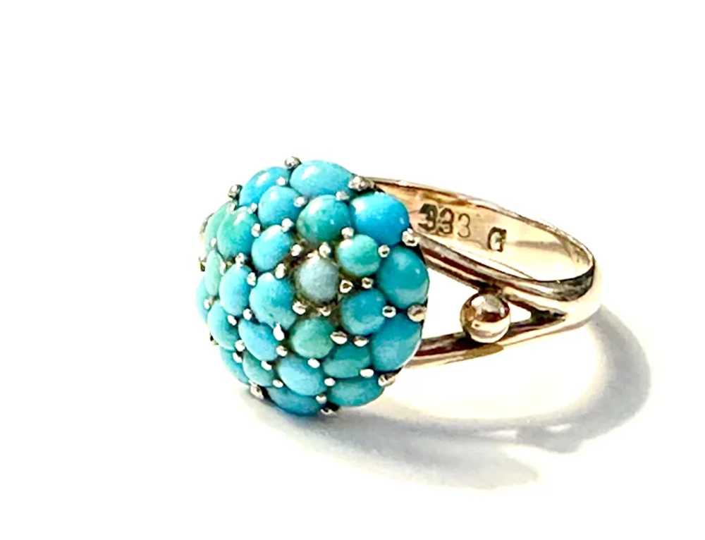 Rose Gold and Turquoise Vintage Ring - image 6