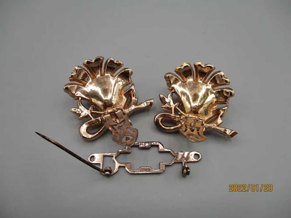 Vintage Coro Signed Duette Pin, Clips - image 7