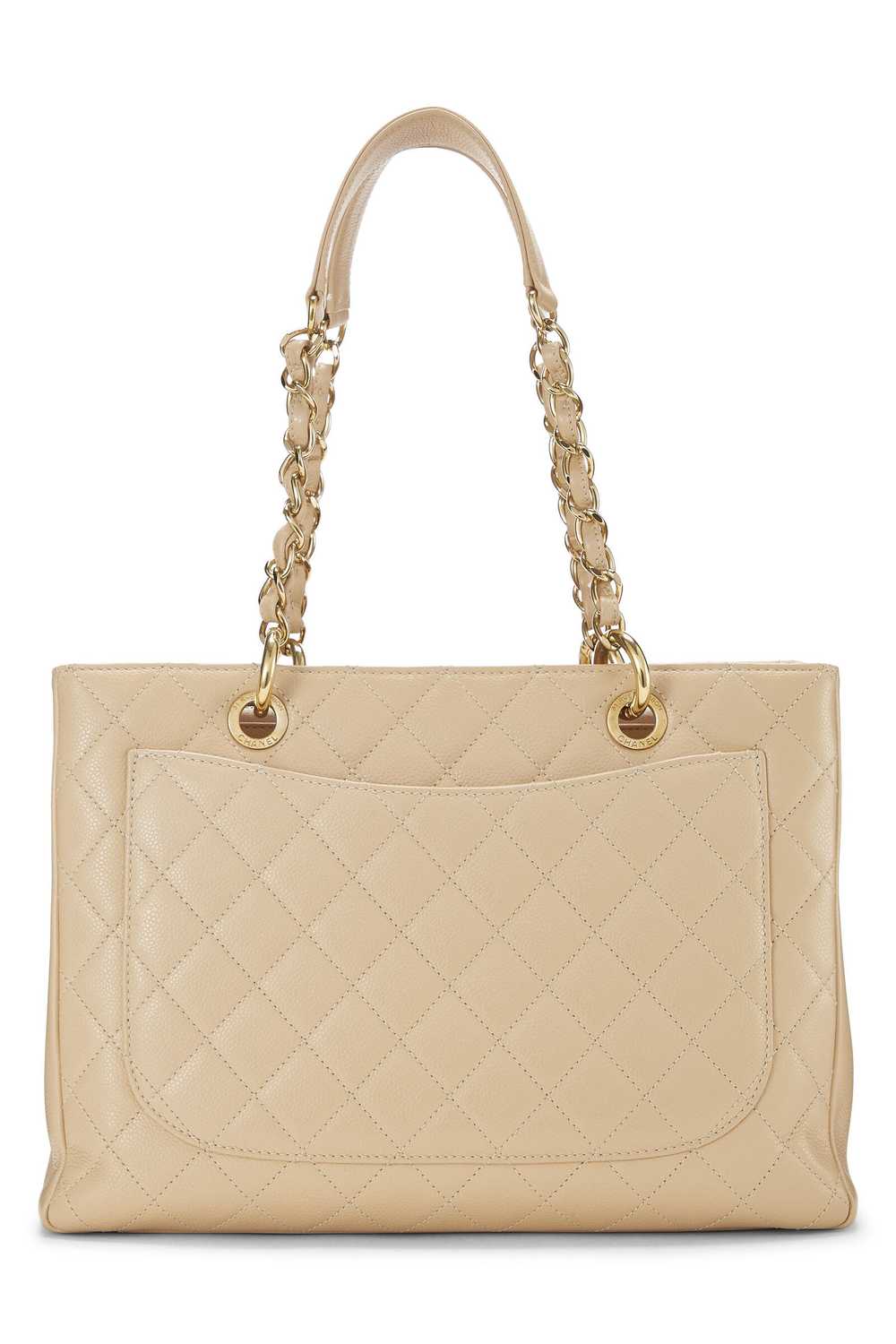 Beige Quilted Caviar Grand Shopping Tote (GST) - image 4