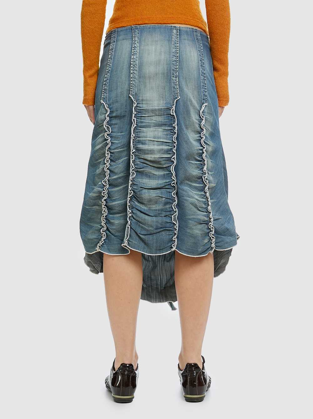 Gathered Denim Midi Skirt - image 3