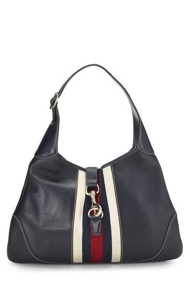 Navy Leather Jackie Hobo Large