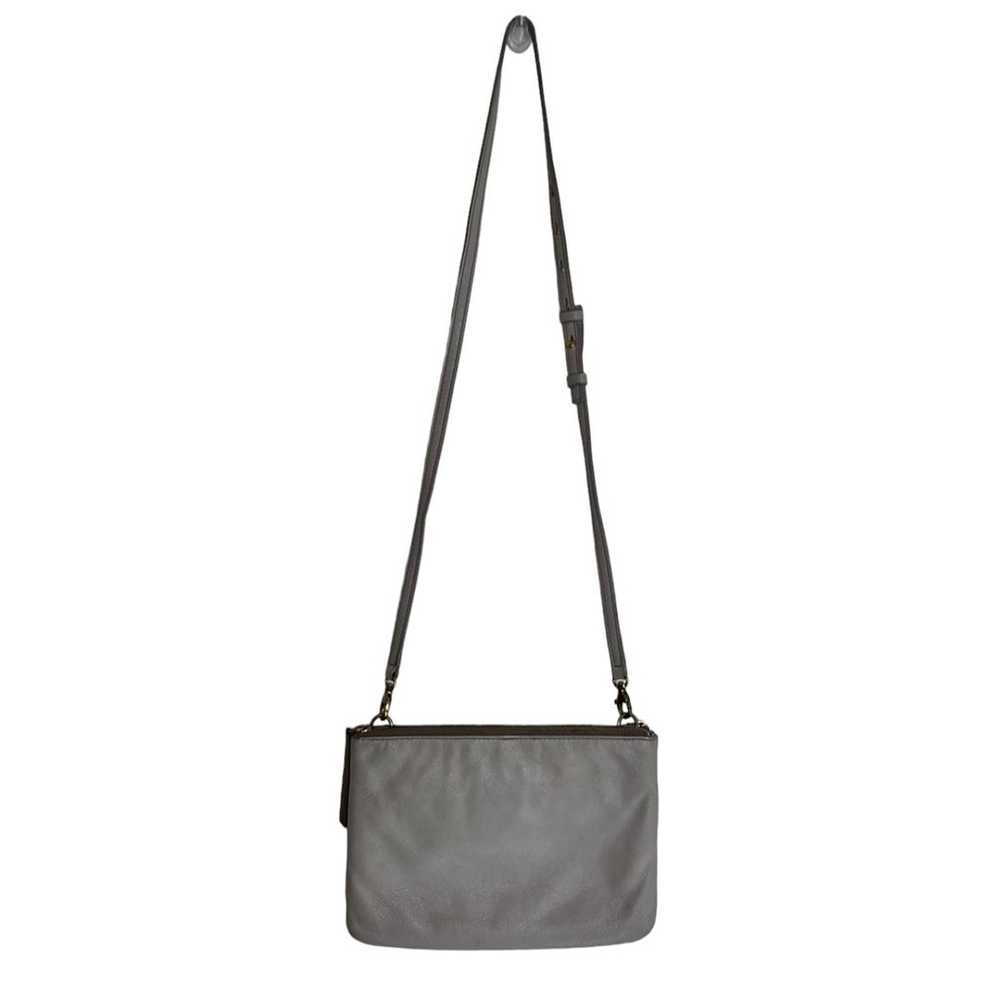 Fossil Double Zip Top Pebble Leather Light Gray C… - image 3