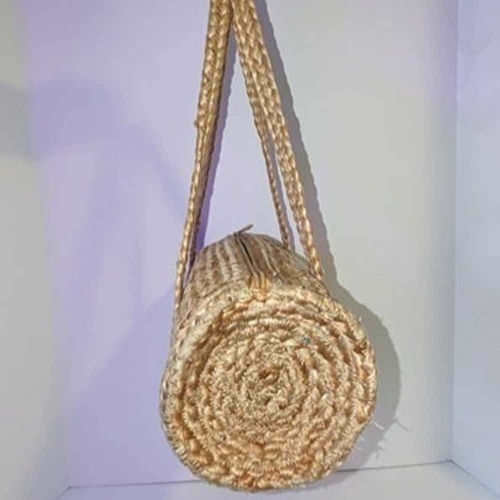 SOLE SOCIETY Vintage Woven Circular Straw Handbag - image 2