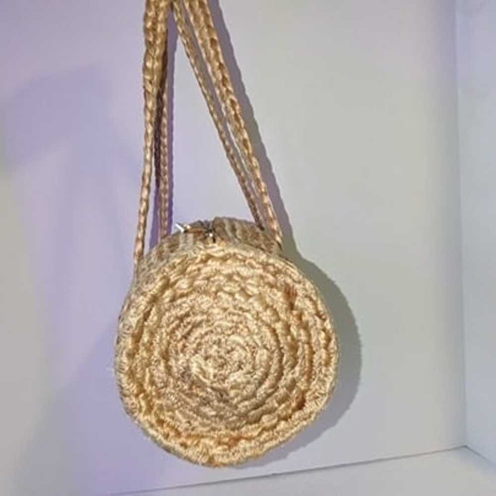 SOLE SOCIETY Vintage Woven Circular Straw Handbag - image 4