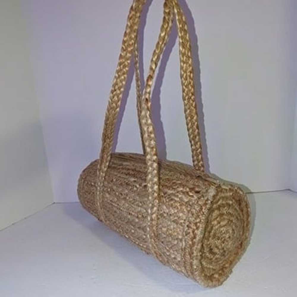 SOLE SOCIETY Vintage Woven Circular Straw Handbag - image 6