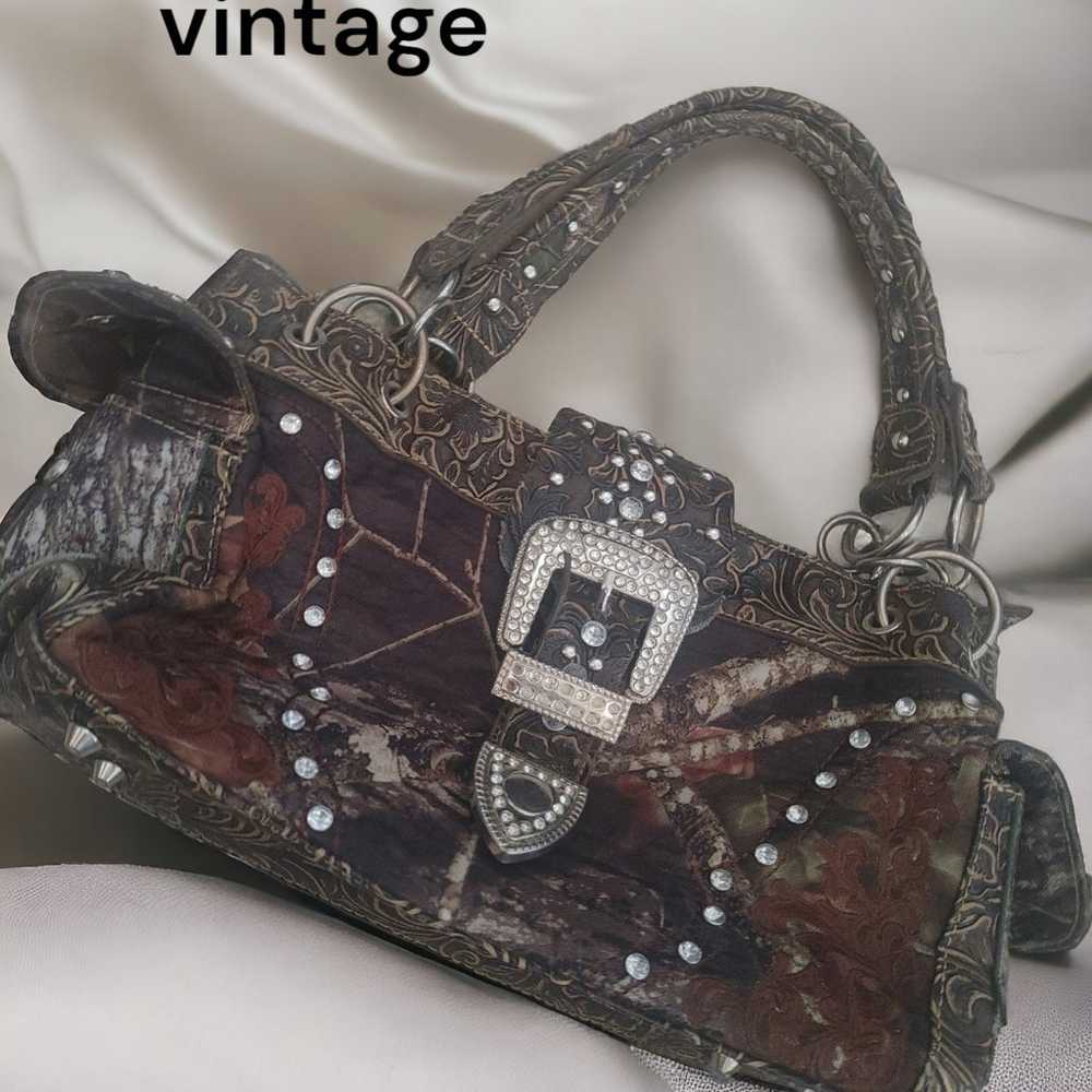 Mossy Oak rhinestone chain vintage bag - image 1