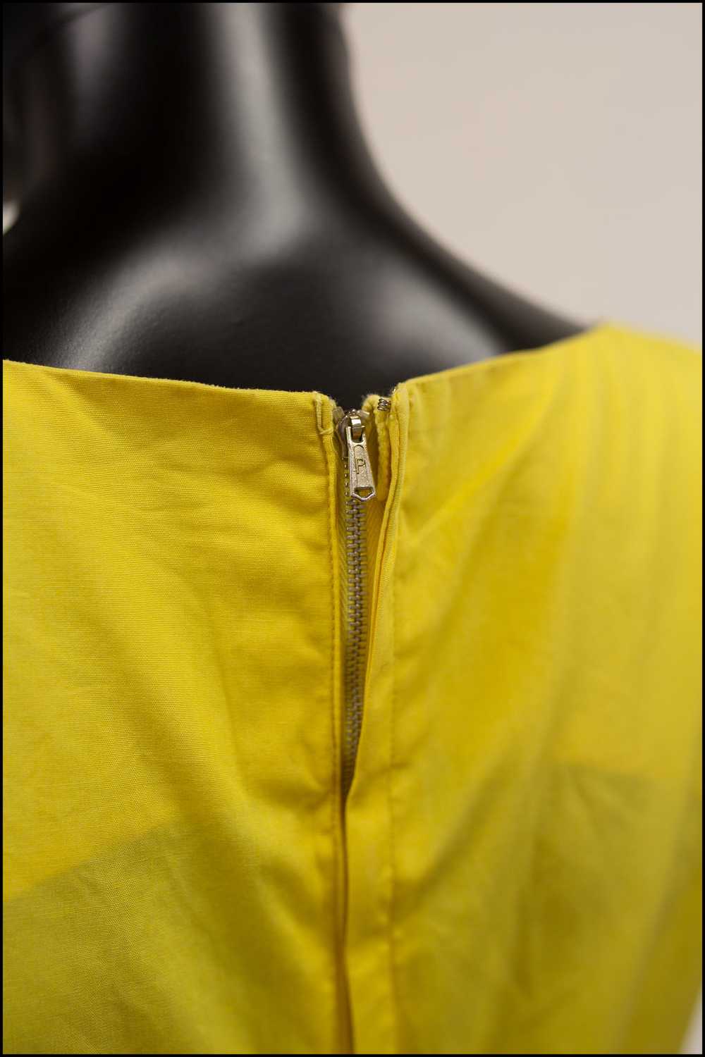 Vintage 1950s Lemon Yellow Cotton Sun Dress - image 8