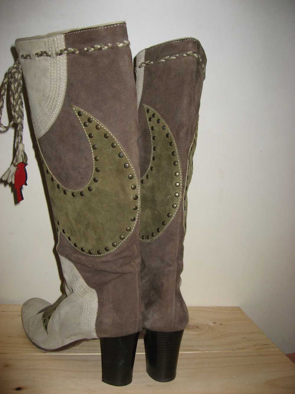Suede boots - High boots (37cm from the heel) in … - image 3