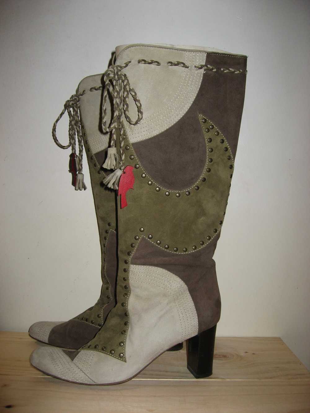 Suede boots - High boots (37cm from the heel) in … - image 4