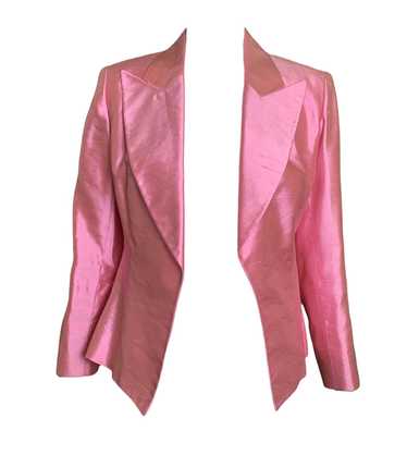 Christian Dior Early 2000s Pink Raw Silk Open Fron
