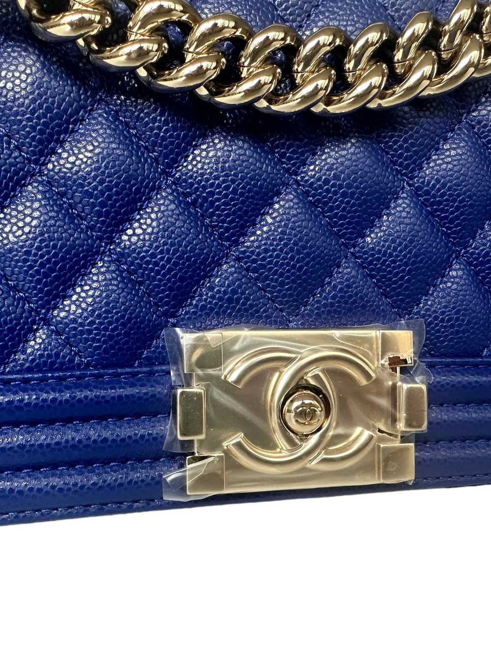 Chanel NEW Cobalt Blue Caviar Leather Quilted Med… - image 7