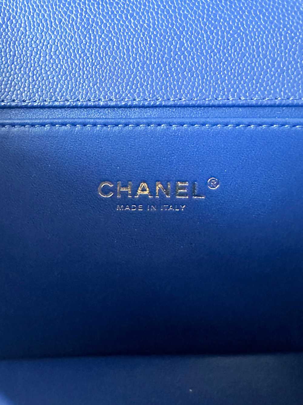 Chanel NEW Cobalt Blue Caviar Leather Quilted Med… - image 9
