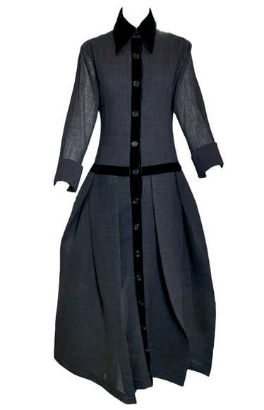 Romeo Gigli 90s Rare Long Dress in Black Plisse wi