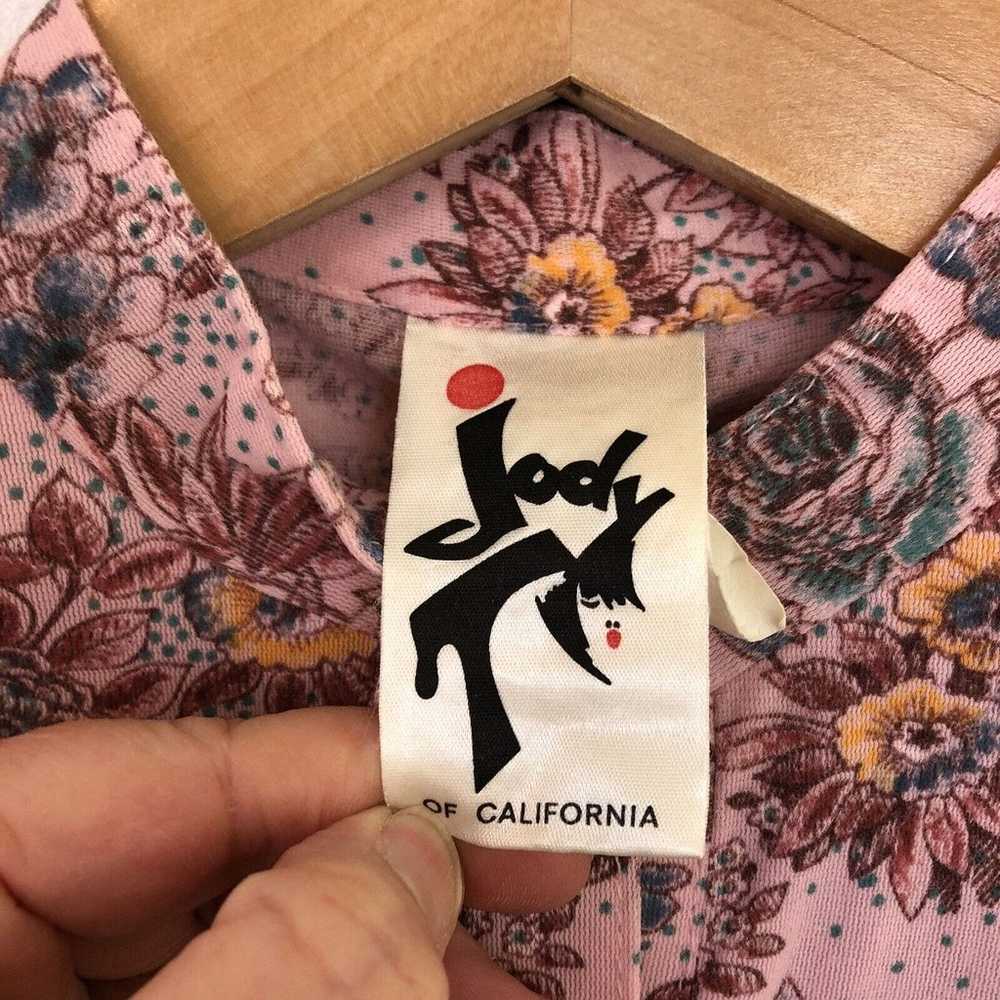 Vintage JODY T OF CALIFORNIA 70’s Pink Floral Pra… - image 3