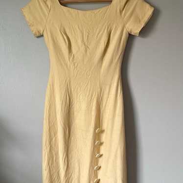 Vintage Alfred Angelo Yellow A line Maxi Dress - image 1