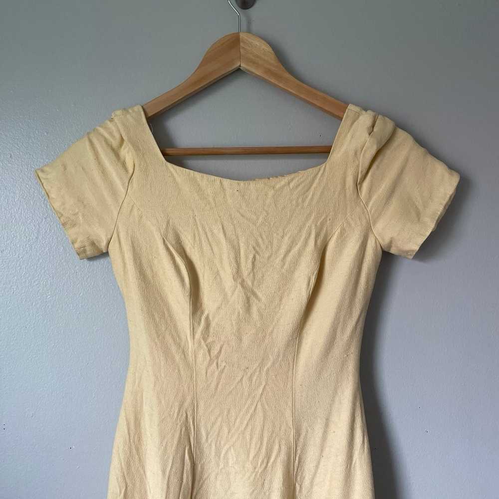 Vintage Alfred Angelo Yellow A line Maxi Dress - image 2
