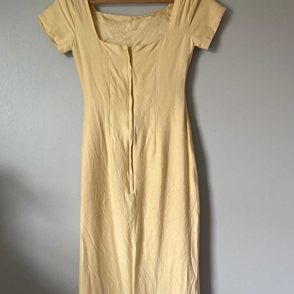 Vintage Alfred Angelo Yellow A line Maxi Dress - image 4