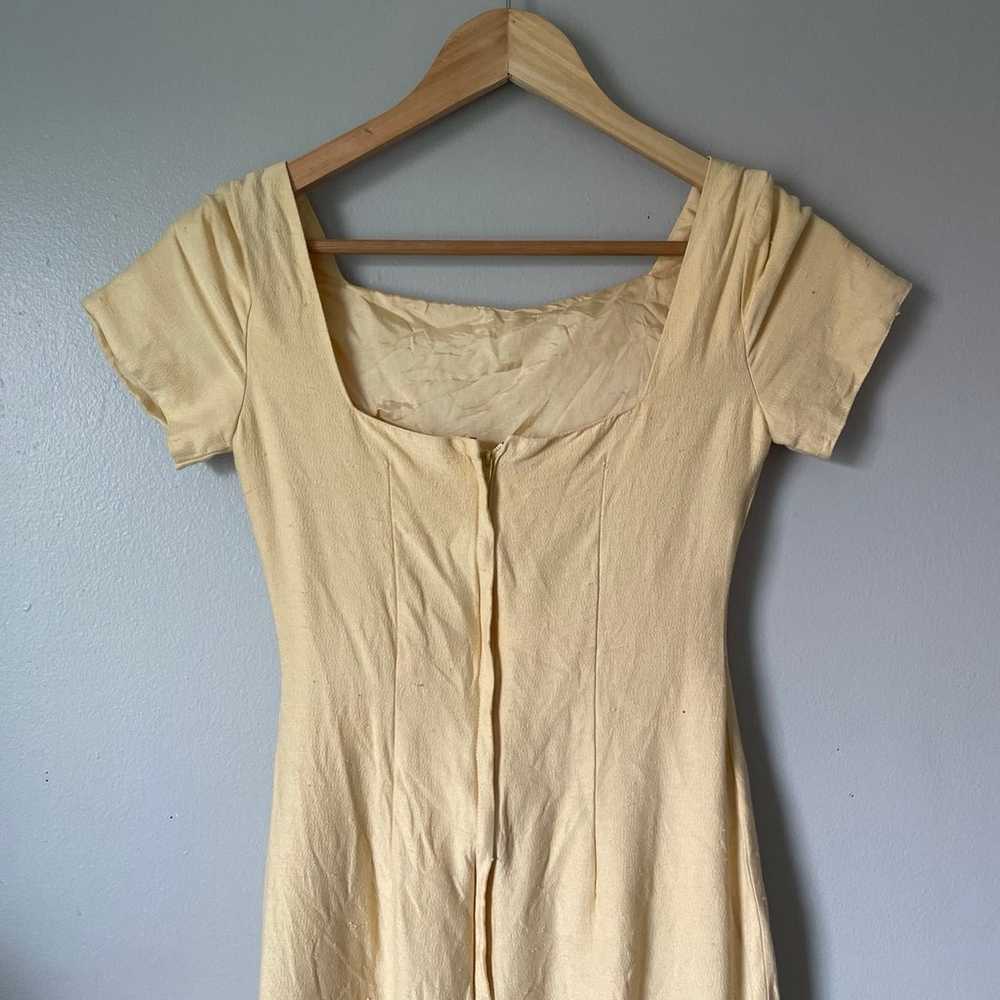 Vintage Alfred Angelo Yellow A line Maxi Dress - image 5
