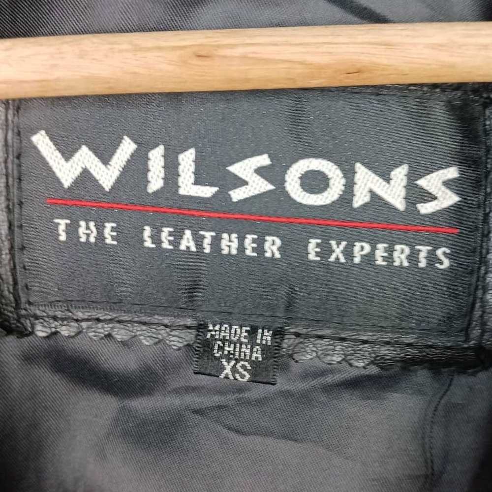 Wilsons VTG SZ XS Leather Black 80's Moto Jacket - image 9