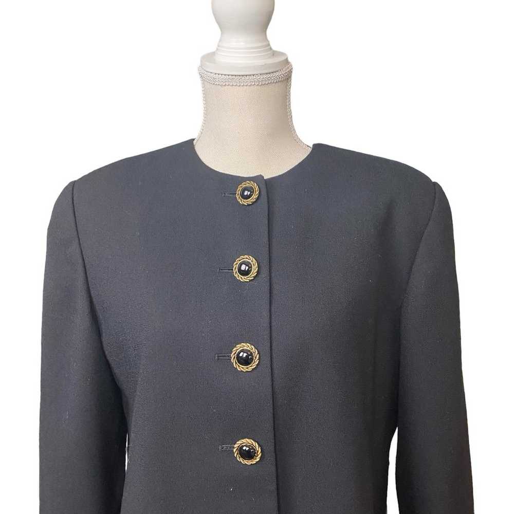 Vintage Carlisle Black Wool Blazer with Stunning … - image 1
