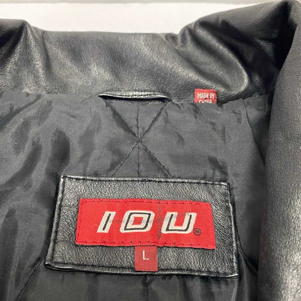I.O.U IOU Leather Men’s Black Trench Coat Jacket … - image 2