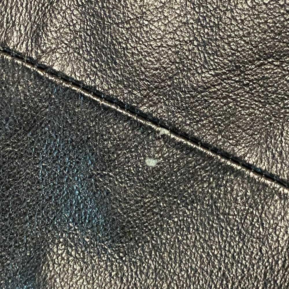 I.O.U IOU Leather Men’s Black Trench Coat Jacket … - image 7