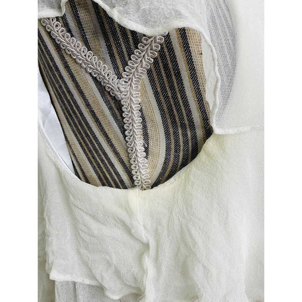 Jill Stuart Ivory Silk Tiered Ruffle Dress Sleeve… - image 11