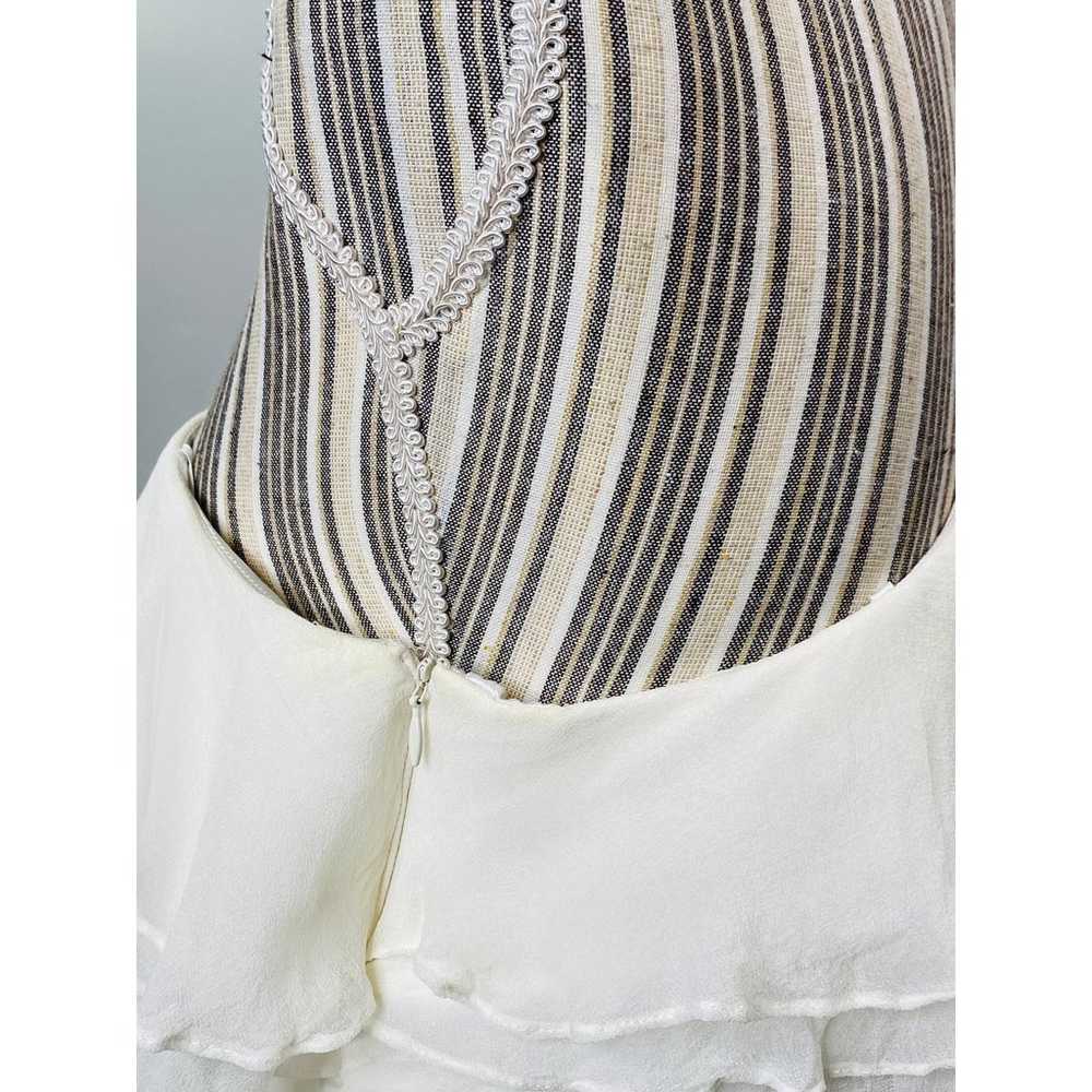 Jill Stuart Ivory Silk Tiered Ruffle Dress Sleeve… - image 12