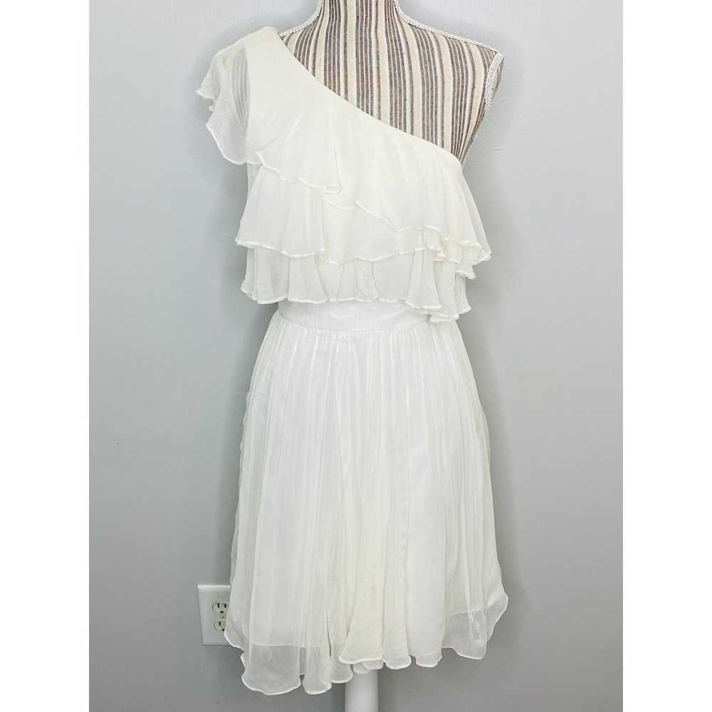 Jill Stuart Ivory Silk Tiered Ruffle Dress Sleeve… - image 2