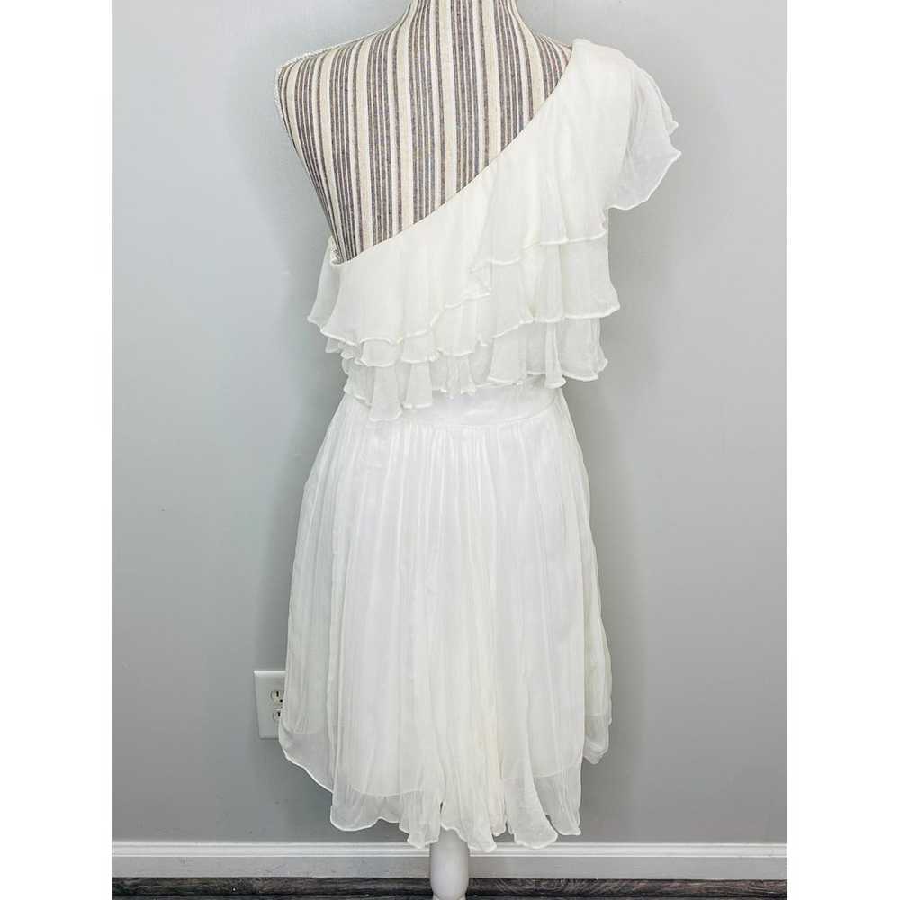 Jill Stuart Ivory Silk Tiered Ruffle Dress Sleeve… - image 3