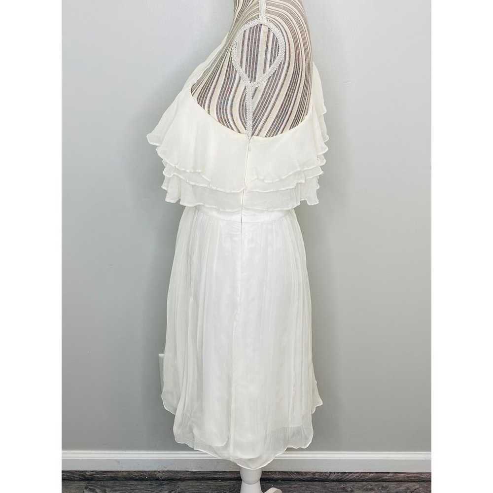 Jill Stuart Ivory Silk Tiered Ruffle Dress Sleeve… - image 5