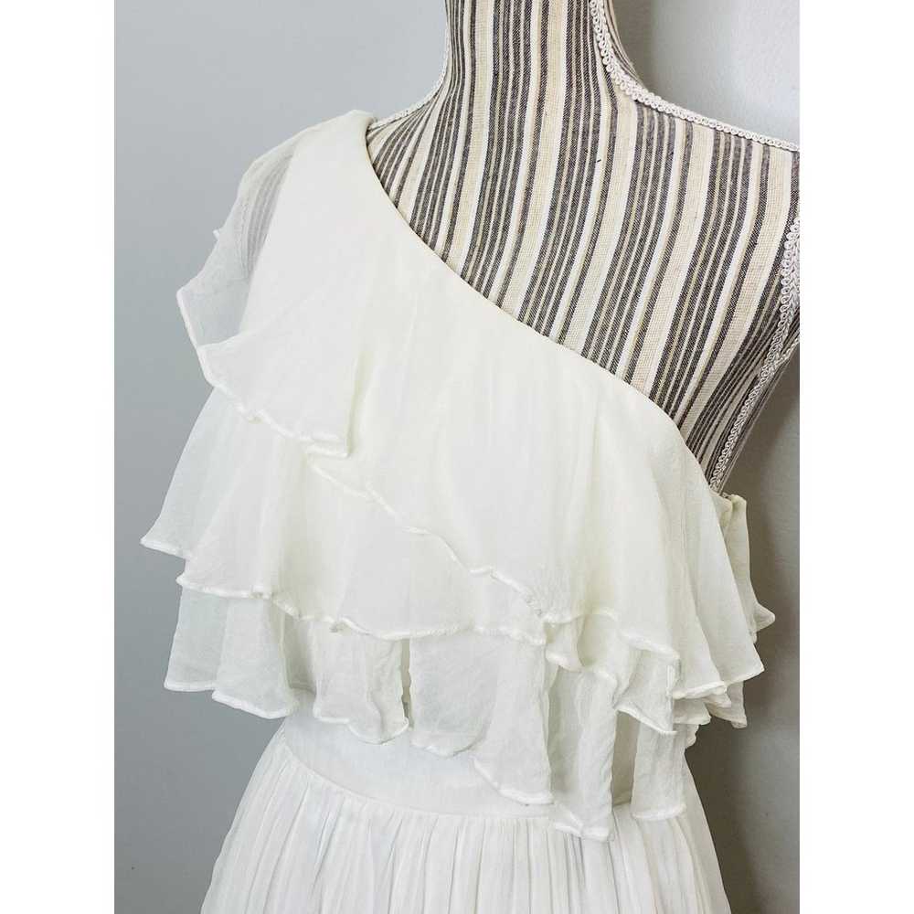 Jill Stuart Ivory Silk Tiered Ruffle Dress Sleeve… - image 6