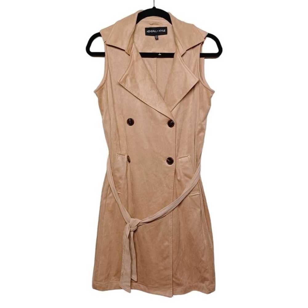 NEW KENDALL+KYLIE Suede Tan Brown Button Trench M… - image 5