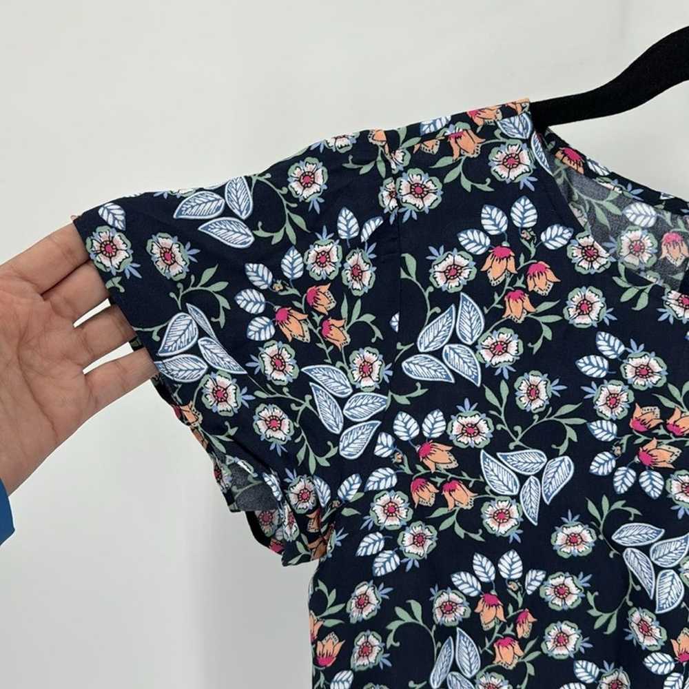 Loft Floral Godet Drawstring  flared sleeves flip… - image 8