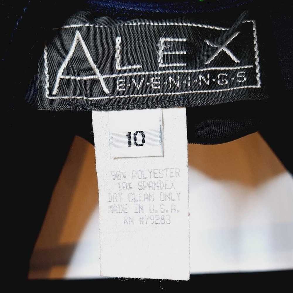 Vintage 90s Alex Evenings 10 Blue Velvet Draped C… - image 4