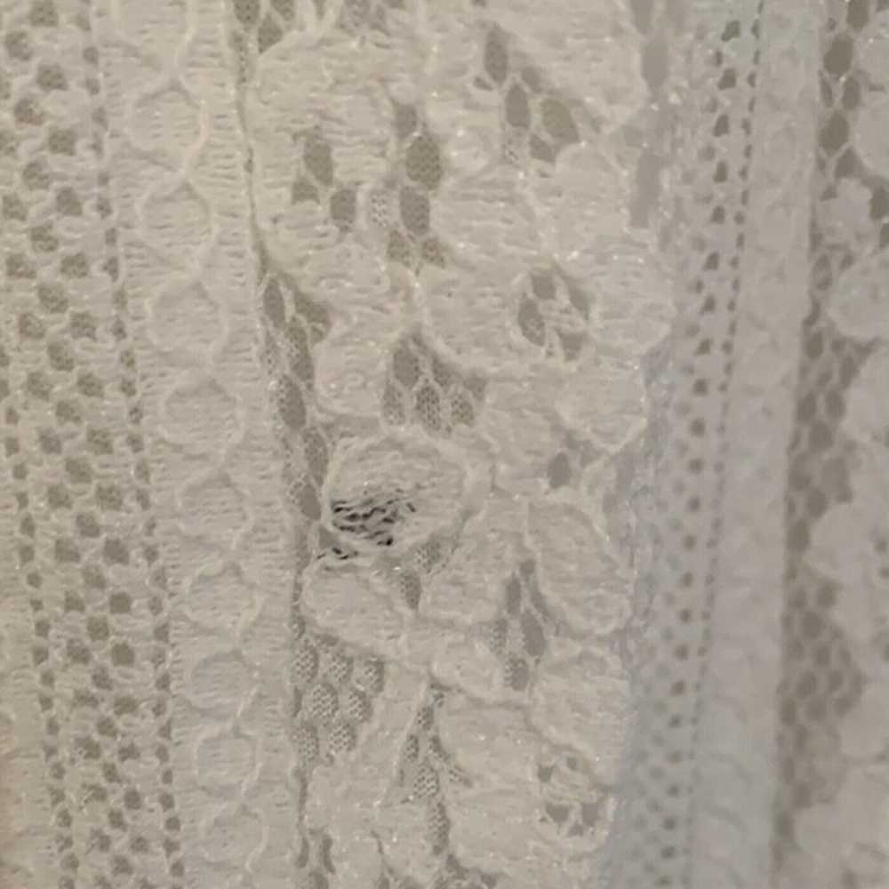 Boho Bohemian White Lace Crochet Tassel Tier Gold… - image 5
