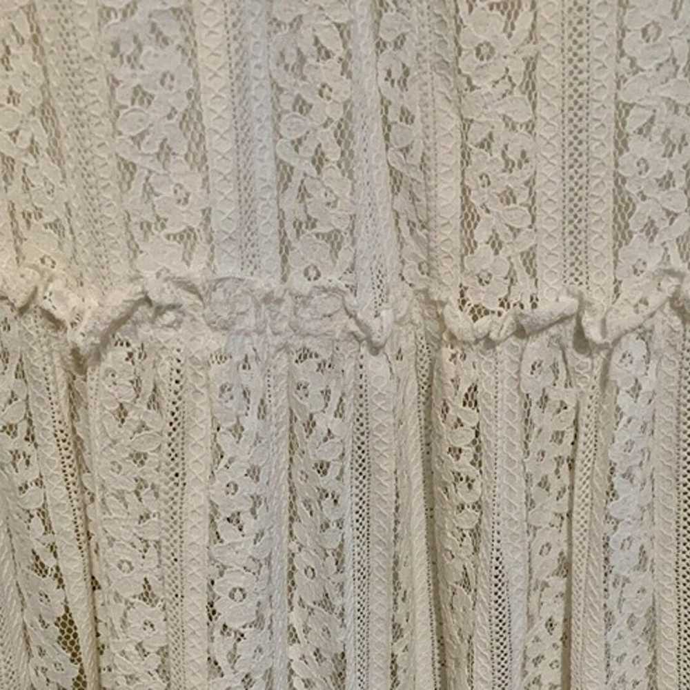 Boho Bohemian White Lace Crochet Tassel Tier Gold… - image 6