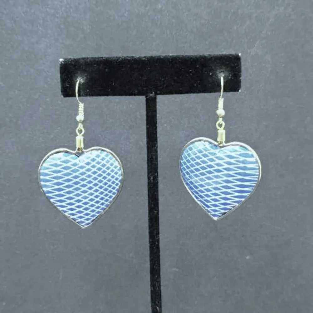 Vintage Pierced Earrings – Dangling Drop Blue and… - image 11