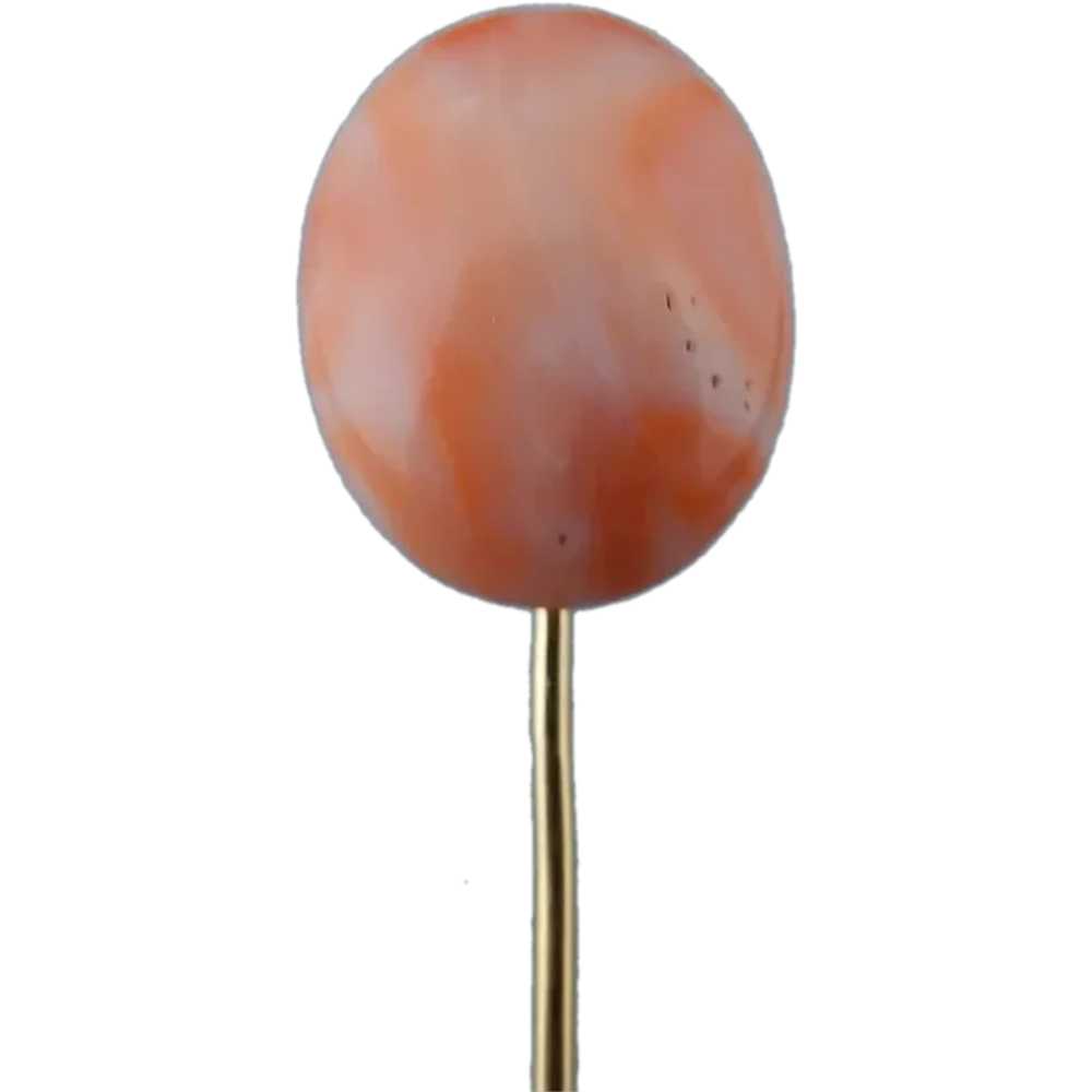 14k Vintage Natural Coral Stick Pin - image 1